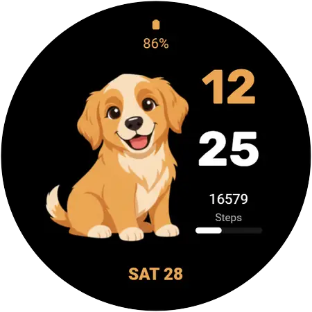 Golden Pup watch face preview